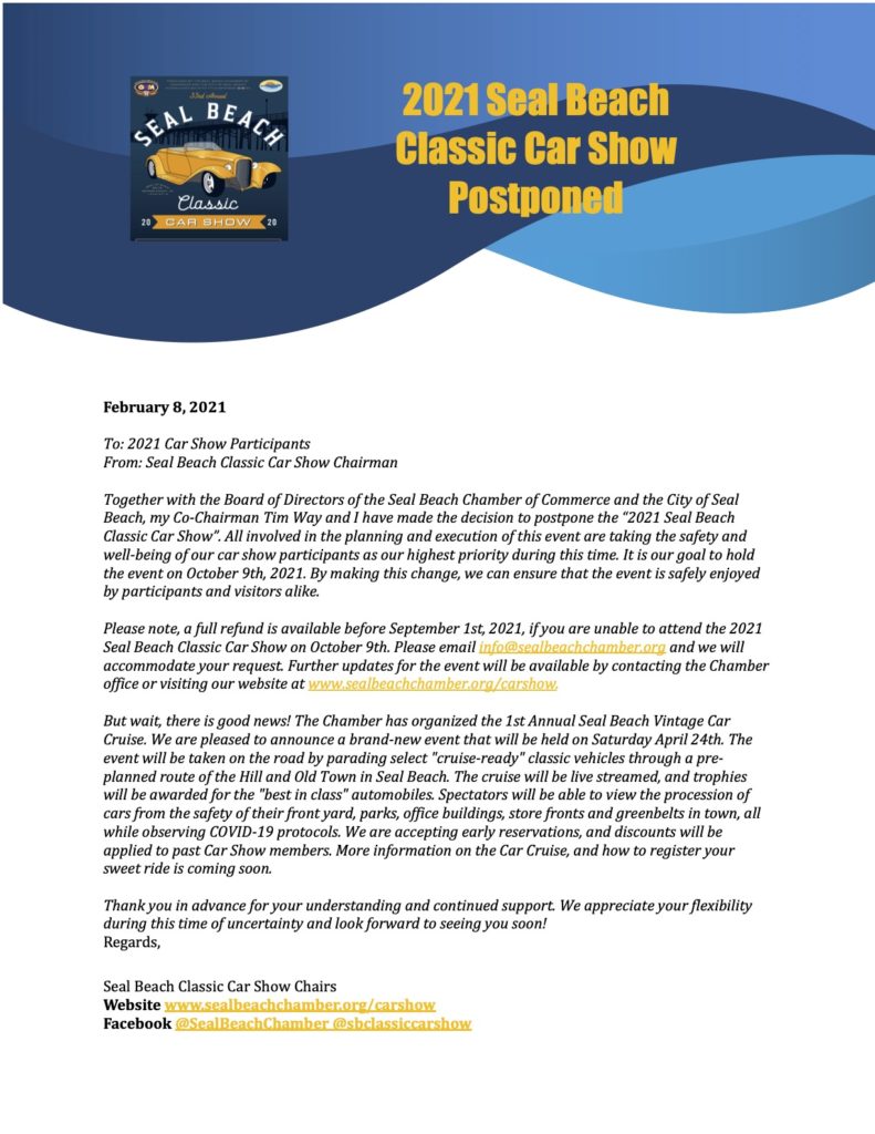 Seal Beach Car Show Postponed 2021